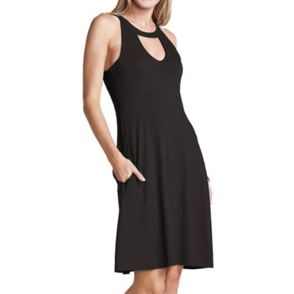 Toad & Co Avalon Dress Black Medium Fit Flare Outdoors Athletic Sporty - Picture 1 of 11